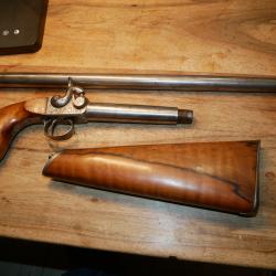 Fusil de braconnier &agrave; percussion &agrave; crosse et canon d&eacute;montable