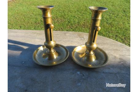paire de bougeoirs en laiton ,vintage
