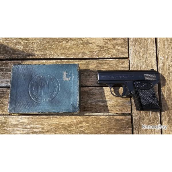 Rare pistolet Baby Browning calibre 6,35mm (25 ACP) en �tat magnifique avec boite d'origine