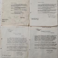 1959 GUERRE ALGERIE: 4 documents Requ&ecirc;te maintien fonctionnaire ONF &agrave; KHENCHELA, p&eacute;tition musulmans