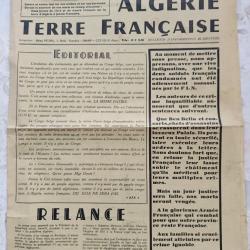 Revue 1960 ALGERIE TERRE FRANCAISE n&deg; 5 Ed. Pujol & Segura Oran, journal du FAF OAS,  attentats FLN