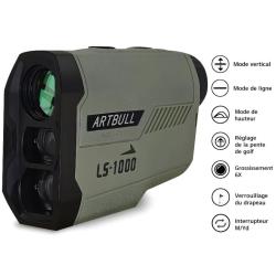 T&eacute;l&eacute;m&egrave;tre Laser 1000M 6x Artbull Vert Chasse Golf Outdoor Distance Pr&eacute;cision
