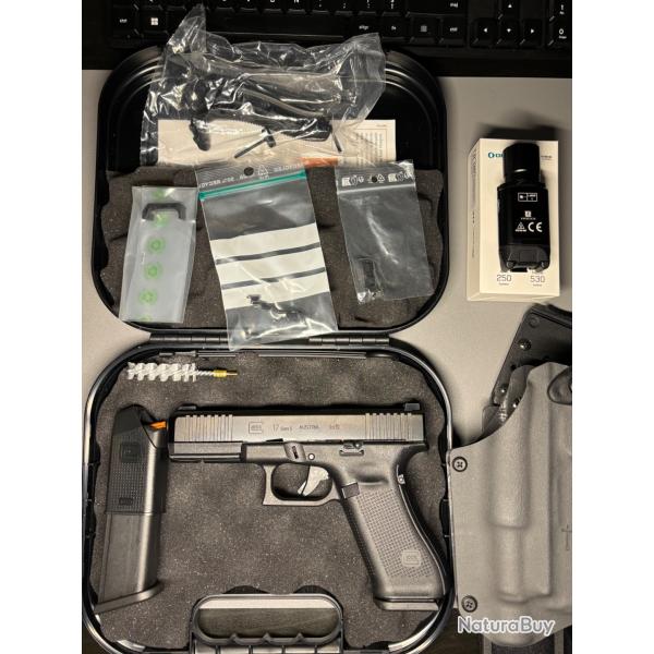 Glock 17 gen5 + d�tente glock perf + holster trb + lampe olight