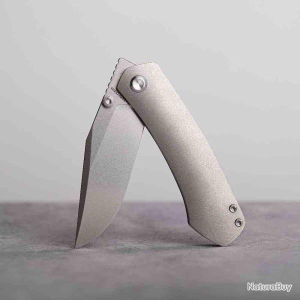 Couteau Vosteed Vallhund Lame Acier S35VN Manche Titanium Gray Frame Lock VOSA2101