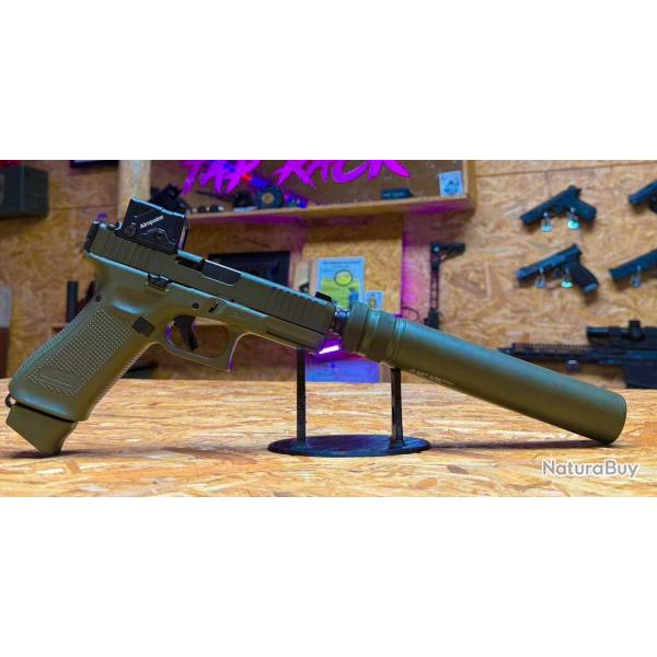 PISTOLET GLOCK 45 HUNTER EDITION A-CUT FILETE COMBO AIMPOINT COA + MODERATEUR B&T DO GREEN