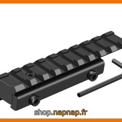 Rail picatinny: adaptateur de rail tactique en queue d'aronde de 11mm &agrave; 21mm, aluminium