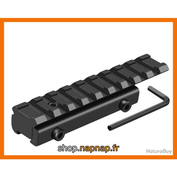 Rail picatinny: adaptateur de rail tactique en queue d'aronde de 11mm � 21mm, aluminium