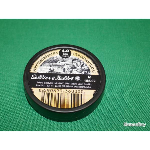 Amorces pour Revolver � poudre noire Sellier & Bellot 4.0 boite de 100