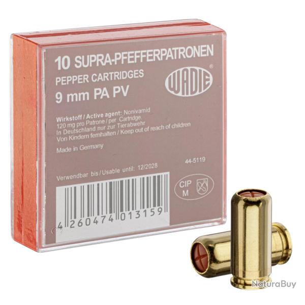Cartouches Wadie au Poivre Calibre 9 mm P.A.