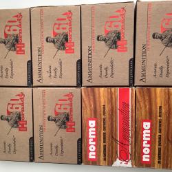 Lot de 8 boites de 280 rem de marque HORNADY et NORMA