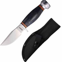 Couteau Marbles Hunter Lame Acier Inox Manche Black Acrylic Lame Fixe Housse Nylon MR732