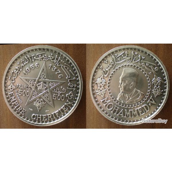 Maroc 500 Francs 1956 1376 Piece Empire Cherifien Mohammed V Roi