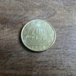 monnaie r&eacute;publique italie 200 lire  1981