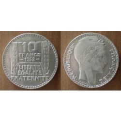 France 10 Francs 1932 Turin Argent Piece Franc