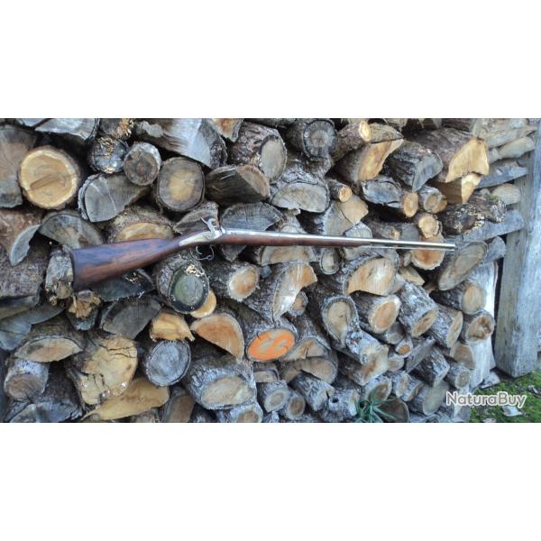 fusil a percussion mono canon  ,  chasse poudre noire ( ancien fusil MG  )