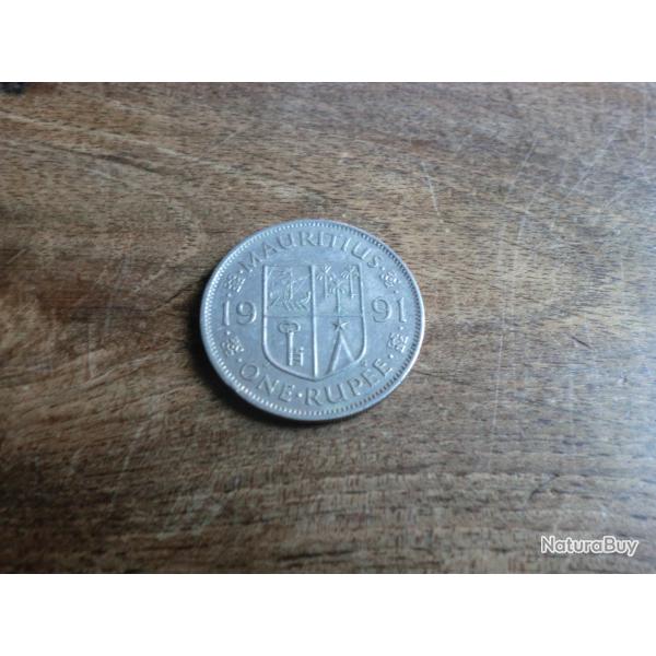 monnaie ile maurice mauritius  one rupee sir seewoosagur  1991