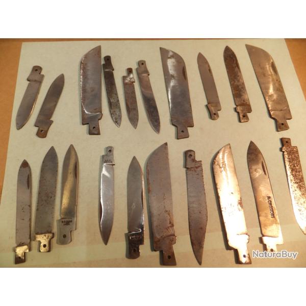 Int�ressant, lot de lames de couteaux, de Manches, et ressorts de Fermetures.                    (2)