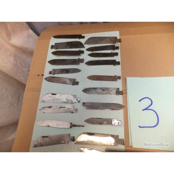 Int�ressant, lot de lames de couteaux, de Manches, et ressorts de Fermetures.                    (3)