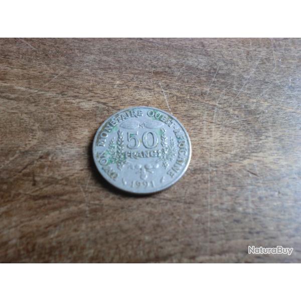 monnaie union mon�taire ouest africane 50 francs  1991