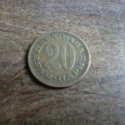 monnaie yougoslavie 20 para  1973
