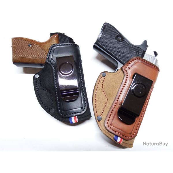 ETUI INSIDE "Le TOWNSEND" en peau souple � clip pour PPK et autres (Entreprise artisanale fran�aise)