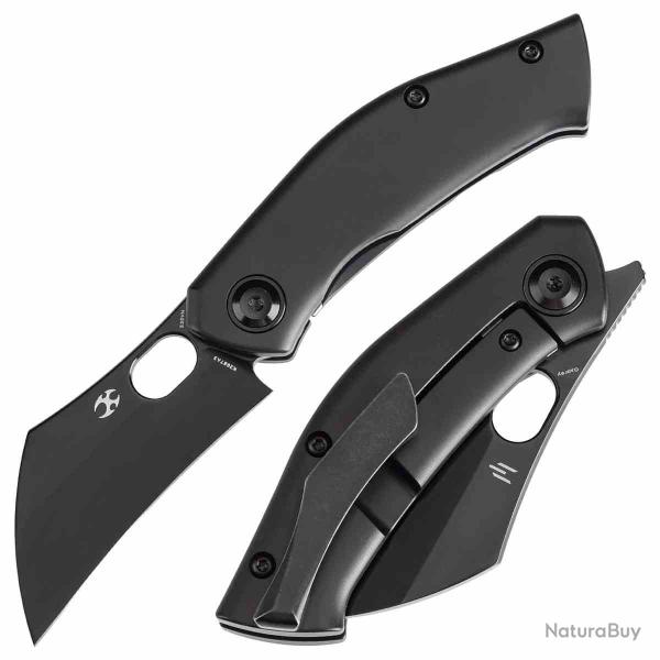 Couteau Kansept Osprey Lame Acier S35VN Black Stonewash Manche Black Titanium Frame Lock K2087A3
