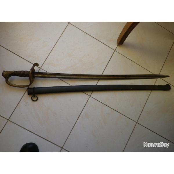 Sabre Adjudant d'infanterie 1845 Manufacture de Chatellerault Mai 1890 avec fourreau