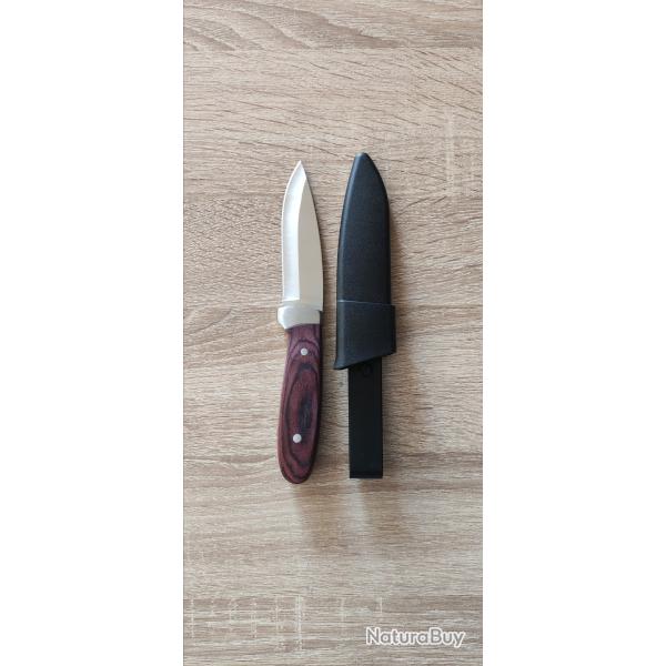 Couteau Crivit Allround - Full Tang - Manche en Bois de Pakka (Bouleau)