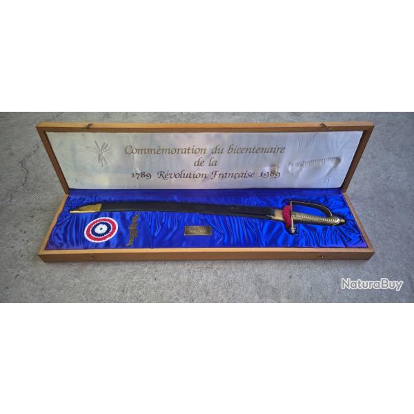 SABRE REGLEMENTAIRE DES GRENADIERS D'INFANTERIE DU MODELE 1767 COMMEMORATION DU BICENTENAIRE 1989