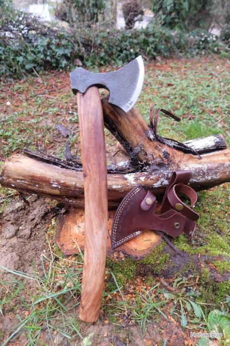 Hache Double Tête Viking / Tomahawk – Acier Carbone – Manche Frêne – Avec Gaine BL-4820