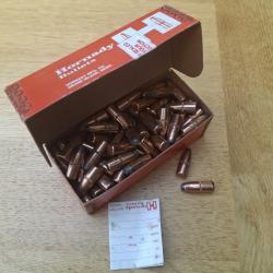 CAL 348 (8,8 mm) - 100 ogives HORNADY - INTERLOCK  - 200 GR FP - 12,96 g - r&eacute;f #3410 - Boite carton
