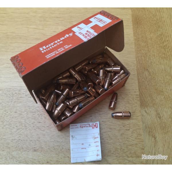 CAL 348 (8,8 mm) - 100 ogives HORNADY - INTERLOCK  - 200 GR FP - 12,96 g - r�f #3410 - Boite carton