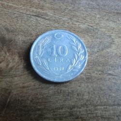 monnaie turquie 10 lira 1987