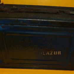 ARMEE AMERICAINE U.S : BOITE A MUNITIONS DE CALIBRE 30 , TRACES DE PEINTURE BLEU  ,  ETAT  VOIR PHOT