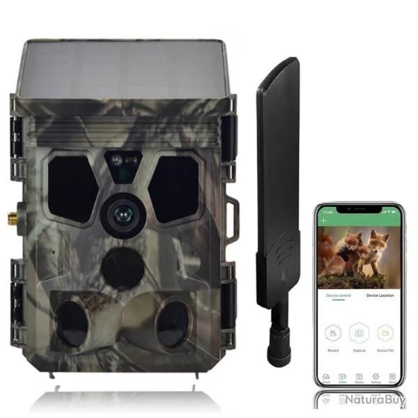 Cam�ra de Chasse 4G LTE 50MP 4K - Vision Nocturne HD - Carte SIM - Contr�le par Application - IP66