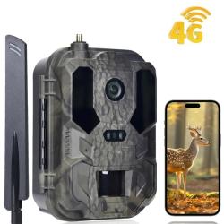 Cam&eacute;ra de Chasse 4G 4K 50MP - Vision Nocturne Infrarouge 25 m - Contr&ocirc;le Application - &Eacute;tanche IP66