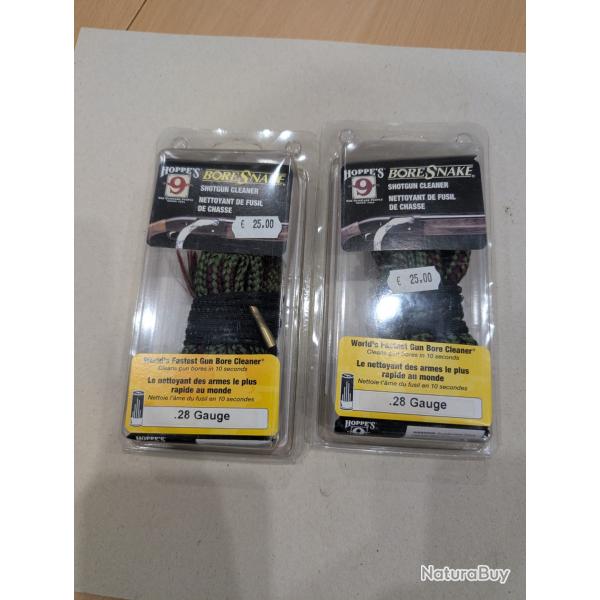 Lot de 2 cordons de nettoyage BORESNAKE calibre 28
