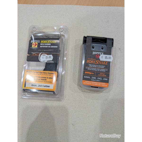 Lot de 2 cordons de nettoyage HOPPE'S calibre 6mm boite dure et souple