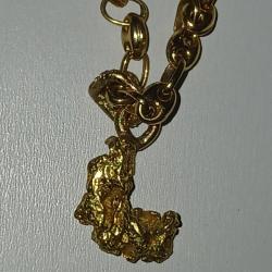 Ensembles cha&icirc;ne or 18 k  et p&eacute;pite naturelle or  24 k 16,97 grammes