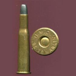 .25-36 MARLIN - TRES RARE CALIBRE UC - marquage : U.M.C.  .25-36 MARLIN - balle cuivre &eacute;tam&eacute; m&eacute;plate