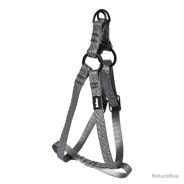 Harnais R�fl�chissant R�glable en Nylon Gris - Ajustable 50-65 cm