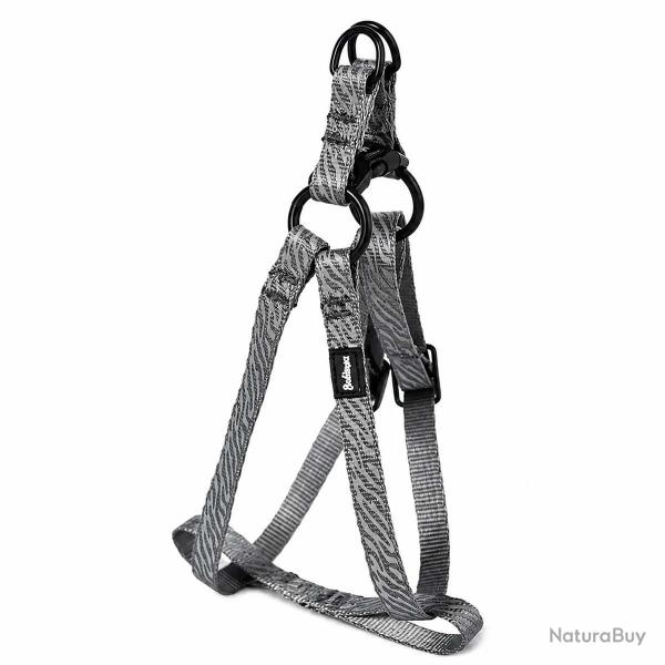 Harnais R�fl�chissant R�glable en Nylon - Gris - Ajustable 65-80 cm