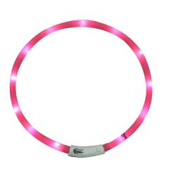 Collier Lumineux Rose R&eacute;glable 20-70 cm - Visibilit&eacute; 500m