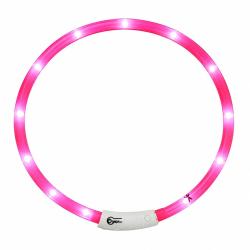 Collier Lumineux Rose R&eacute;glable 20-70 cm - Visibilit&eacute; 500m