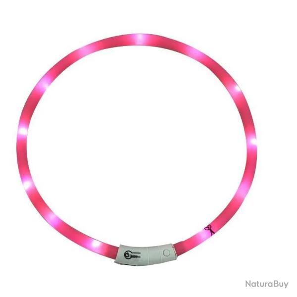 Collier Lumineux Rose R�glable 20-70 cm - Visibilit� 500m
