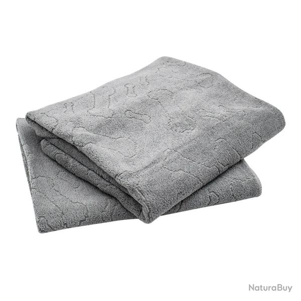 Serviette Microfibre pour Chien - Motif Os Gris 110x60cm