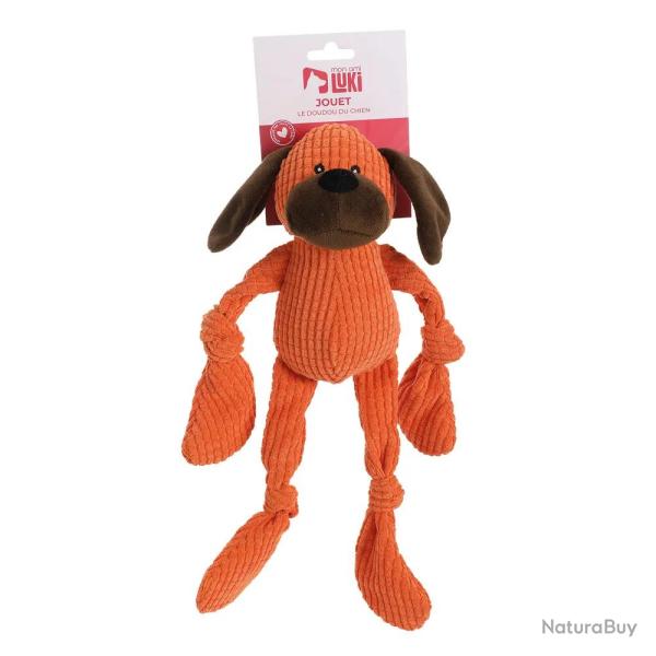 Jouet Peluche Velours pour Chien Orange 36cm
