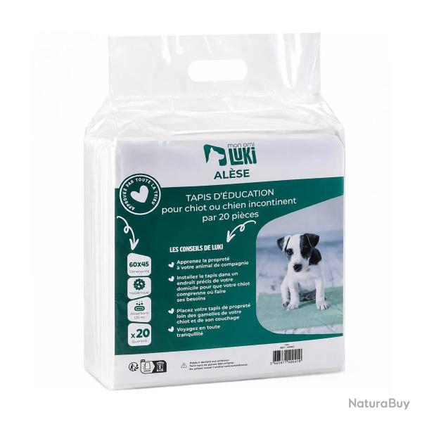 Lot de 20 tapis d'�ducation absorbants pour chien - 60x45 cm