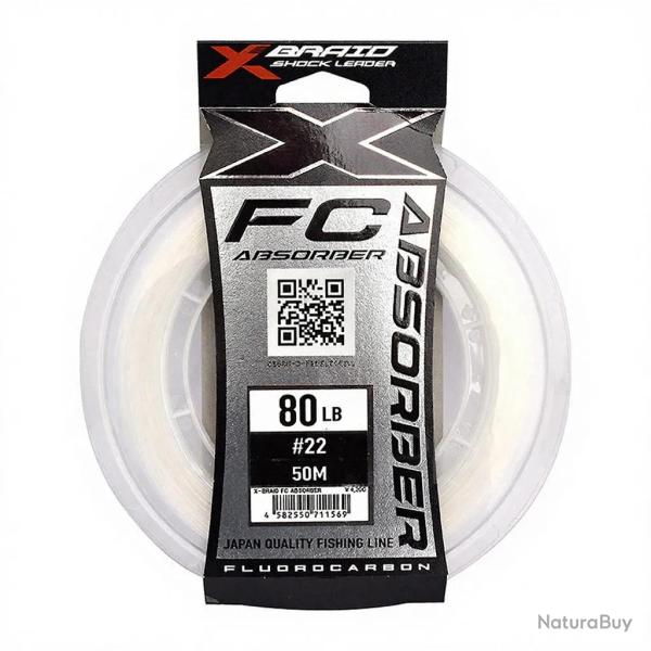 Fils fluorocarbone XBRAID FC Absorber 50m 130lb