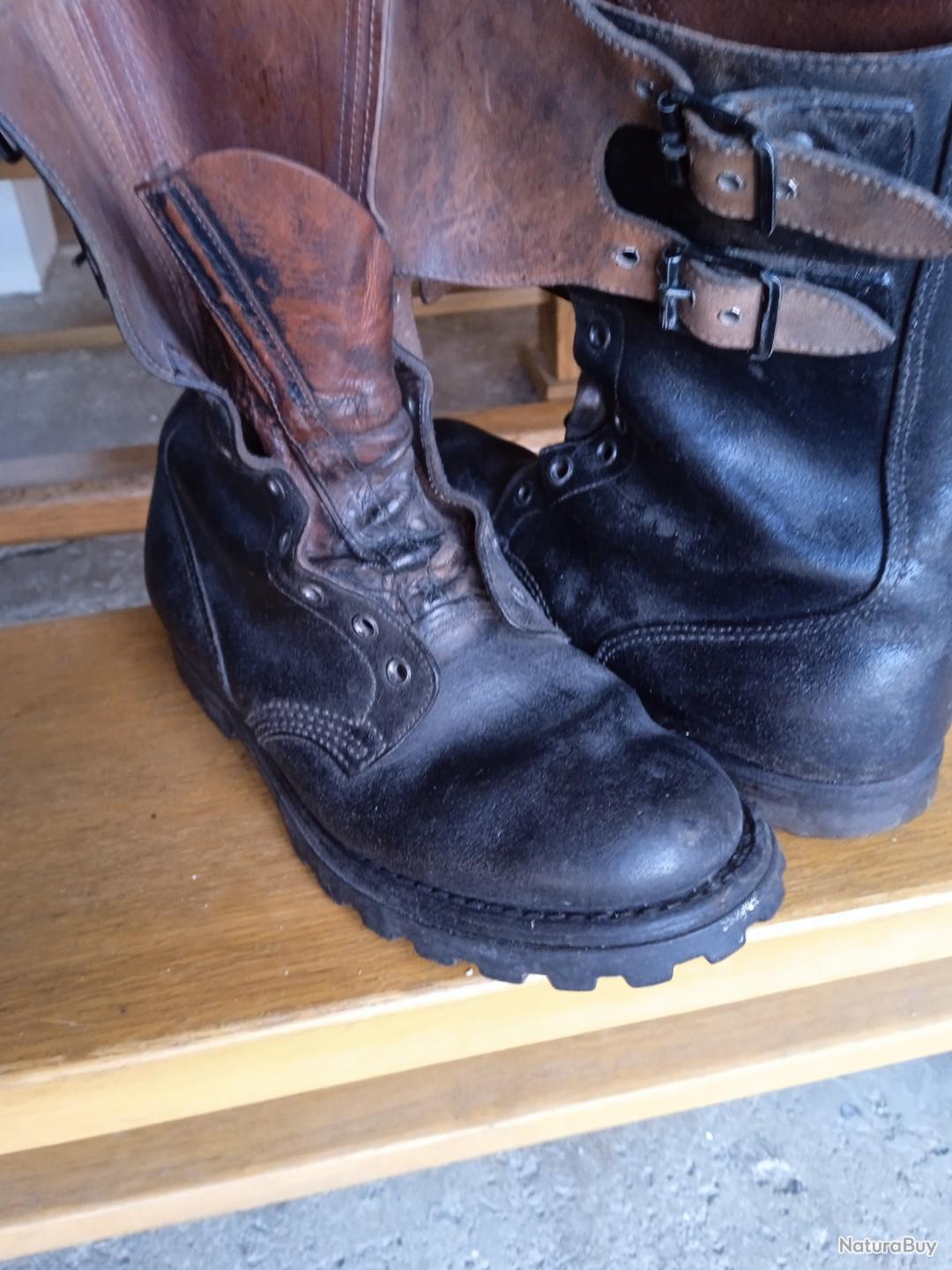 Bottes De Combat Militaires Miltec Ranger - Cuir Noir à Boucle, Toutes Pointures Neuves